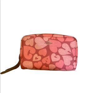 Coach Valentine’s heart make up bag. Pink and red heart pattern